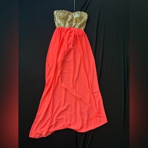 Vacation Gold Sequin, pink dress